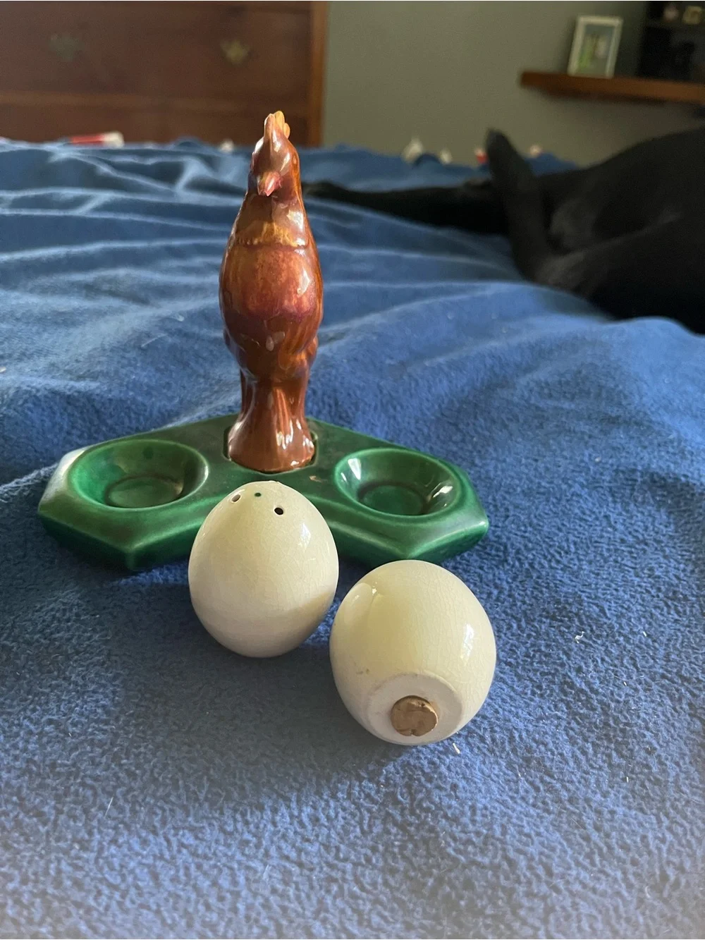 Green CeramicChicken Salt and Pepper Shaker Set